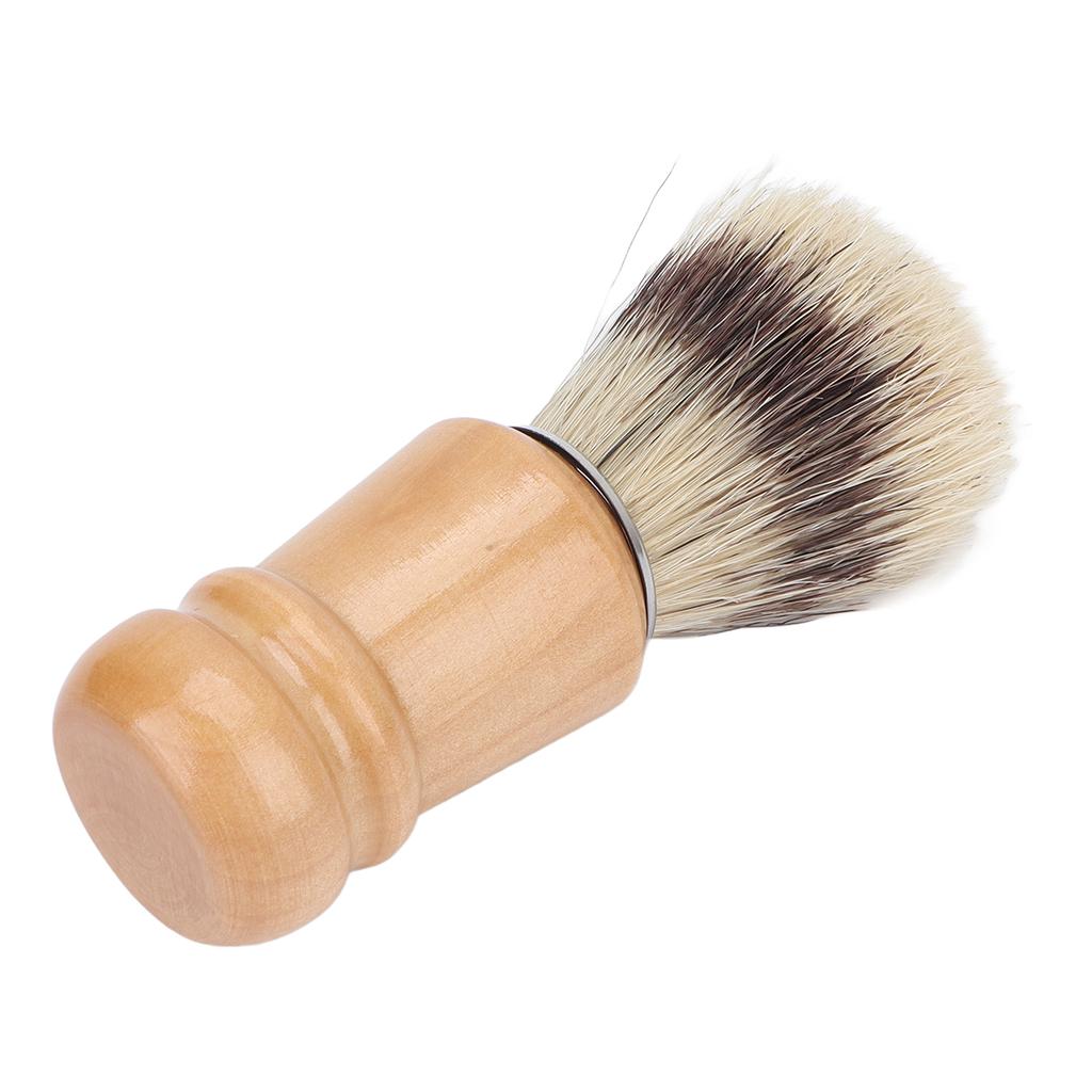 Men"s Shaving Brush Wooden Handle Skin Friendly Facial Beard Cleaning Grooming Shave Tool