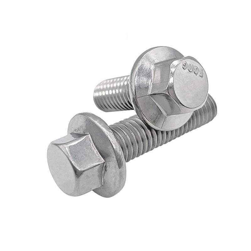 UNC 1/4-20 5/16-18 3/8-16 304 Edelstahl Sechskantkopf mit gerändeltem Flansch Kappe Schraube Sechskant Unterlegscheibenkopf Schraube