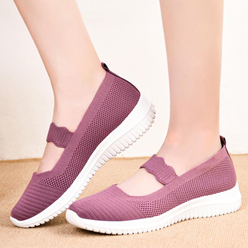 Summer new women's casual shoes fashion shallow mouth soft sole mother shoes one pedal women's shoes large size women's shoes