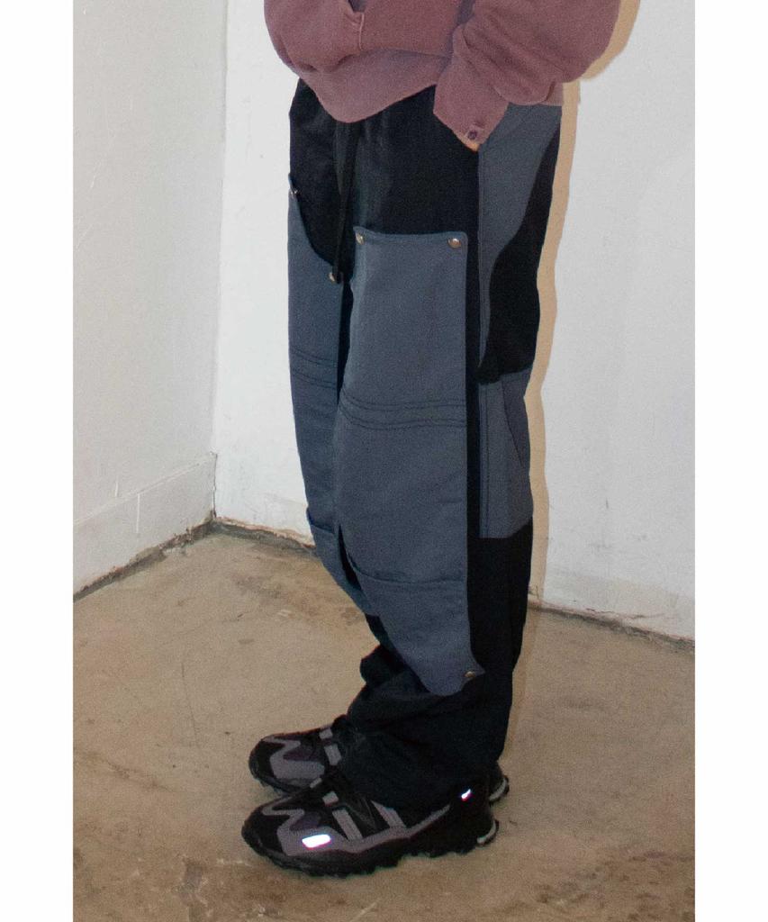 Ialeseuko Detach Double Knee Nylon Pants_Navy
