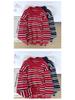 Men's Autumn/Winter High-End Retro Polo Collar Striped Mink Fur Sweater