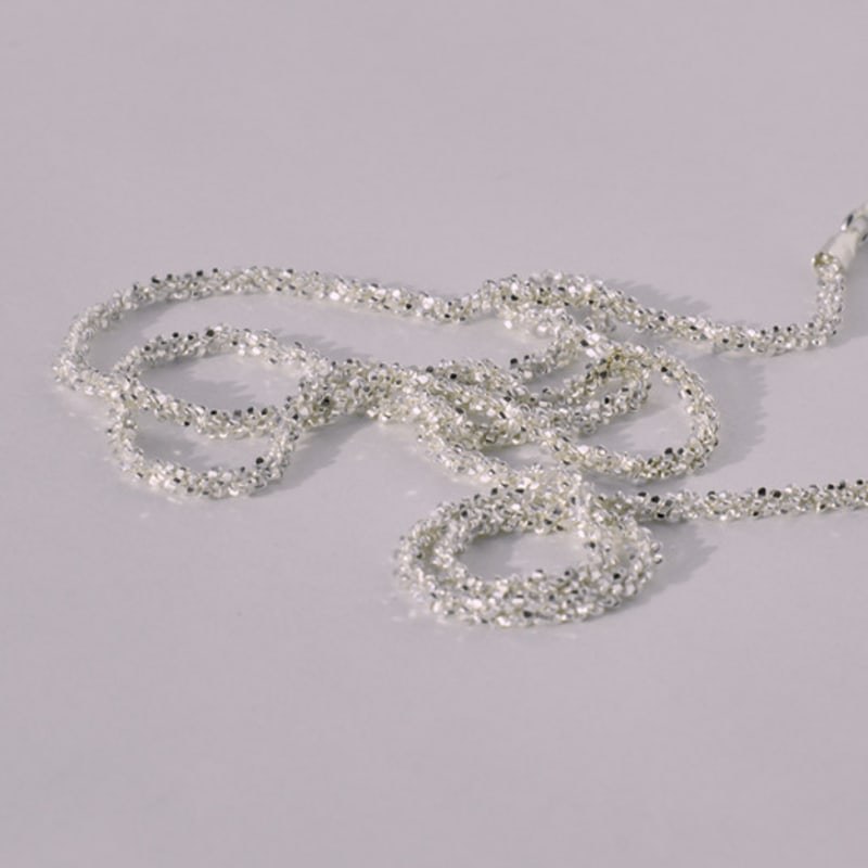 

POSTLUDE [SILVER] SOFT SHINE CHAIN necklace (BOLD) BLACK