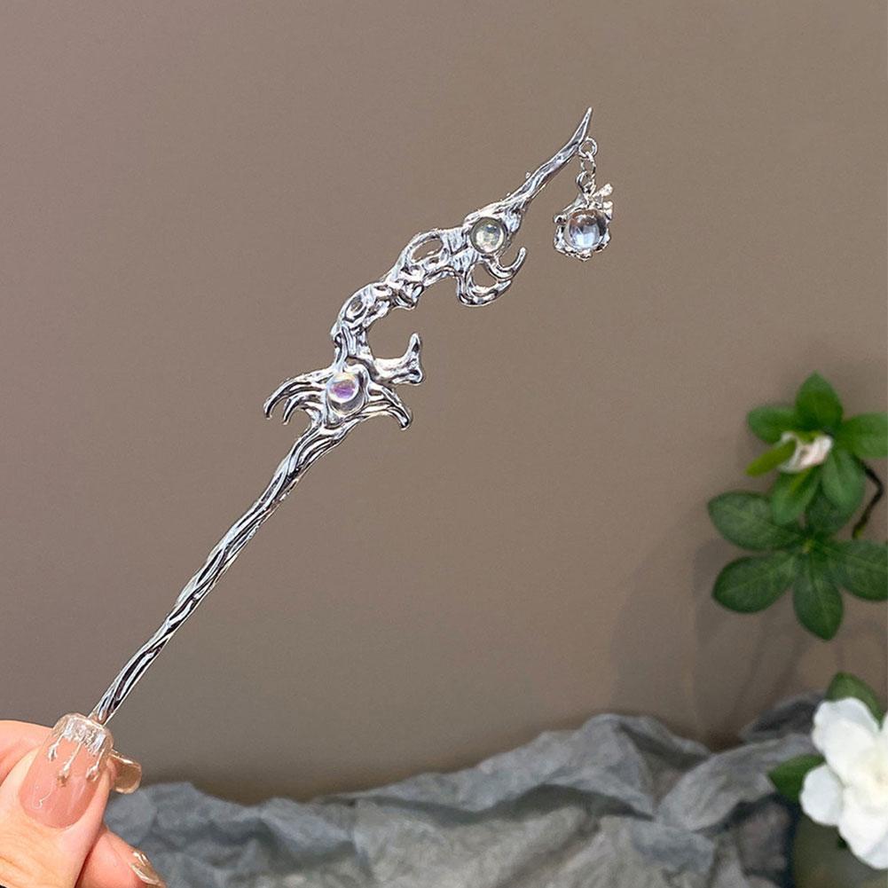 Light Luxury Starry Sky Moonstone Tassel Hairpin Hair Accessory Elegant Hair Stick for Women