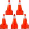 20Pack 18\" Traffic Cones, Safety Road Parking Cones PVC Base, Orange Traffic Cone with Reflective Collars, Hazard Construction Cones for Home Traffic