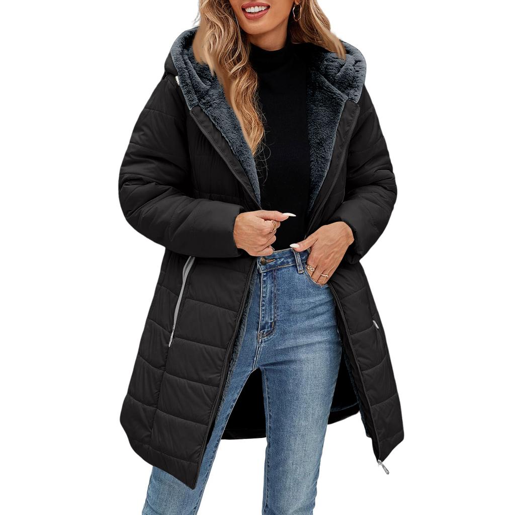 Women's Fashionable Coat Solid Color Long Sleeved Pocket Loose Button Plush Jacket