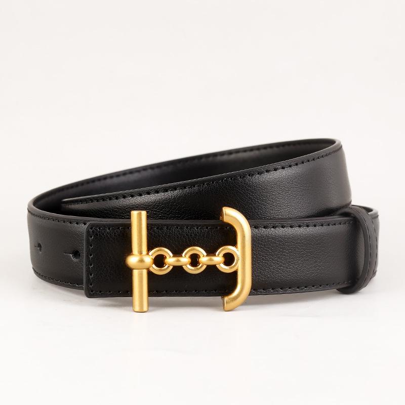 Mary 2026 new genuine leather minimalist luxury women s belt - commuter leather belt for women 100cm чёрный