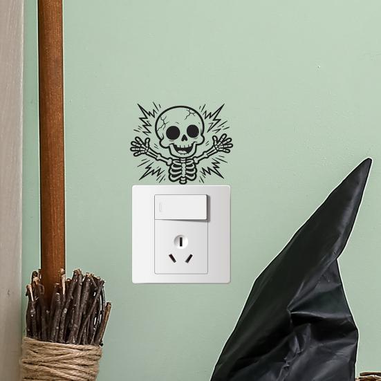 Halloween Skeleton Light Switch Sticker Electric Skeleton Light Switch Decal