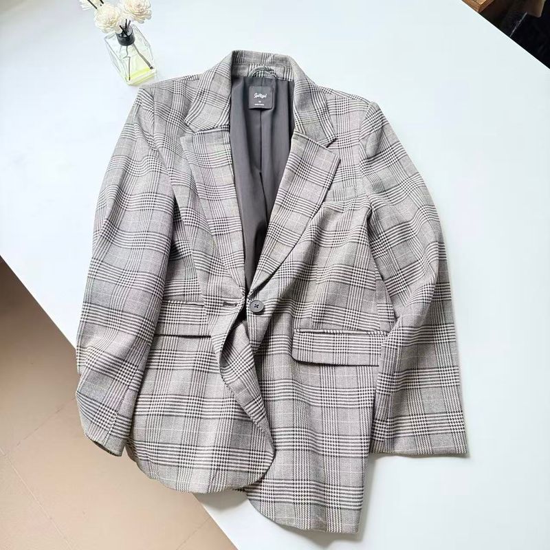 

Export Pure Yuan Leak-Picking Women s Autumn Houndstooth Jacket Small Suit Thousand bird grid 12