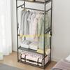 F26C Clothing Rack Garment Rack with Bottom Shelf for Hanging Clothes Coat Skirts Shirts Sweaters Shoe Rack Storing Shoes