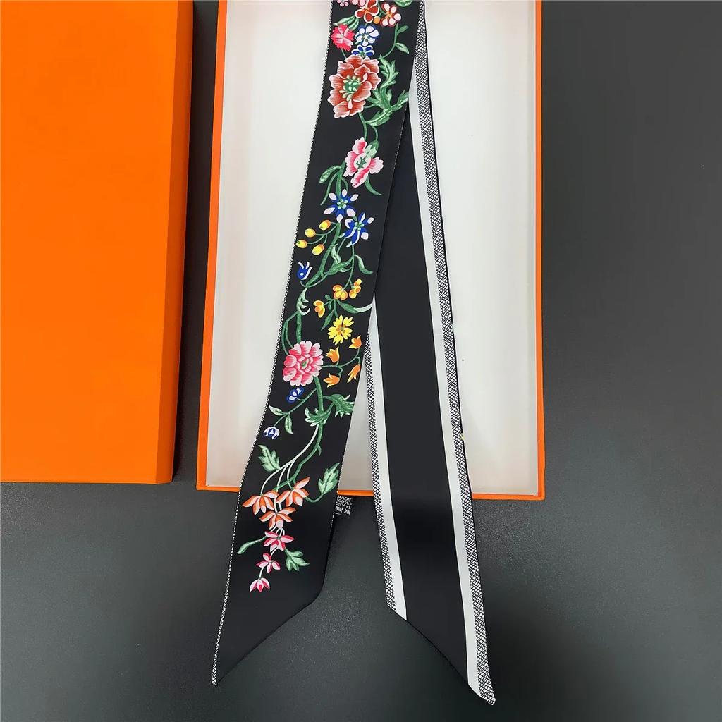 New Design Pansy Tarot Scarf Women Luxury Brand Scarf Skinny Bag Silk Scarves Foulard Hair Neckerchief Headband For Ladies
