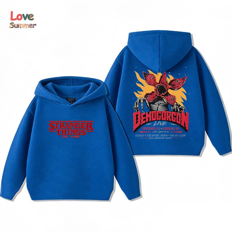Stranger Things 5 Kinder Hoodie Jungen Pullover Mädchen Beliebt 2025 Hoodies Bedruckte Hoodies Lange Ärmel Kinder Tops Kinder Sweatshirts