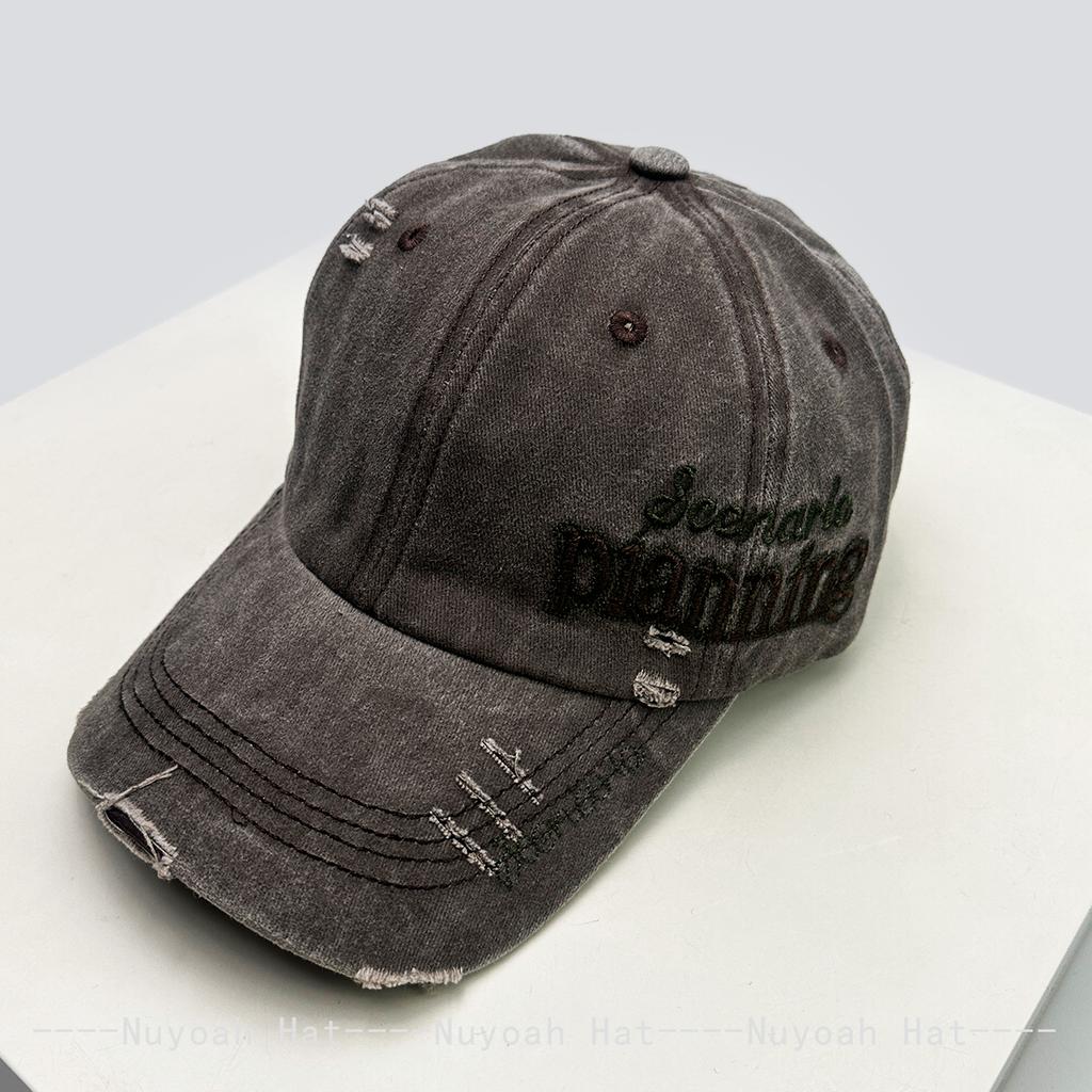 Baseball Stitching Stitched Embroidered Alphabet Side Women  Men Her Him For Fresh Caps Peaked Hats Sunshade Broken Style Versatile Personal Retro