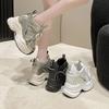 New Spring Women Breathable Mesh Chunky Sneakers 10CM High Platform Casual Shoes Lace-up Summer Sports Leather Shoes Woman 2024