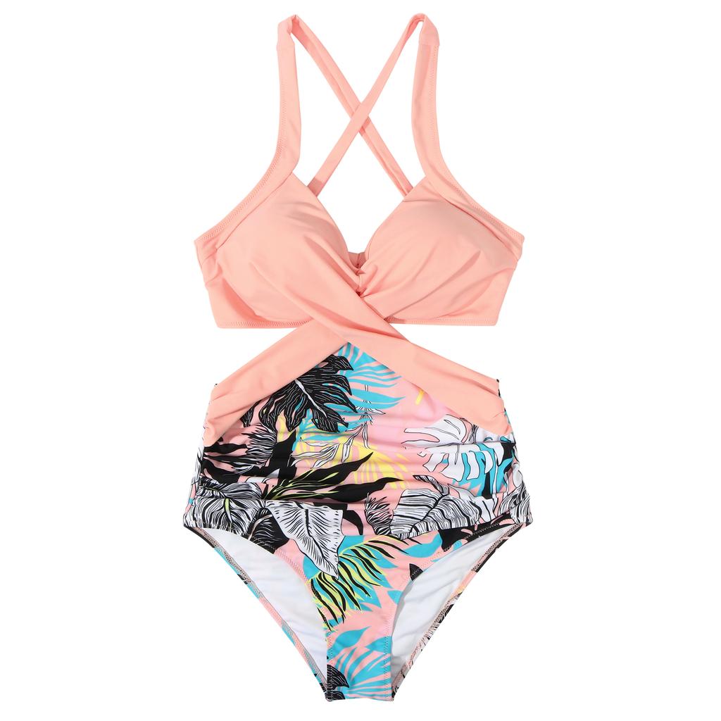 One Piece Swimwear Women Push Up Swimming Suit Bathing Suit Halter Beachwear Monokini XL Cut Out One Piece Swimsuit Women