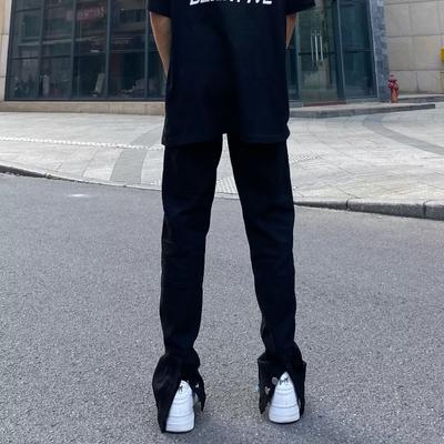 Herrars Retro Tvättade Vintage Vida Ben Jeans, Herrars Lösa Raka Ben Casual Mångsidig Vibe Hängande Långbyxor