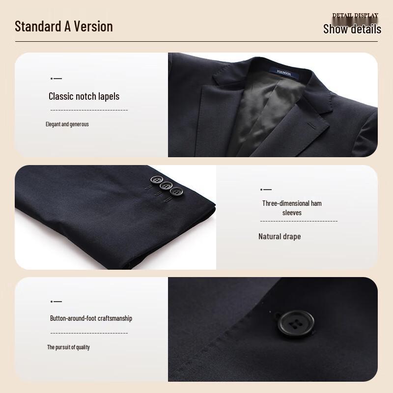 Youngor Men's Merino Wool Blend Business Suit Jacket