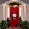 Rustic Christmas Wooden Sign with Snow House Pattern - Navidad Round Sign for Front Door, Wall Hanging Decor - Ideal Christmas Decoration