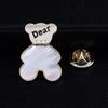 Elegant Natural Shell Brooch with Bear and Rabbit Design, Inlaid with Zircon, High-End Anti-Exposure Pin.