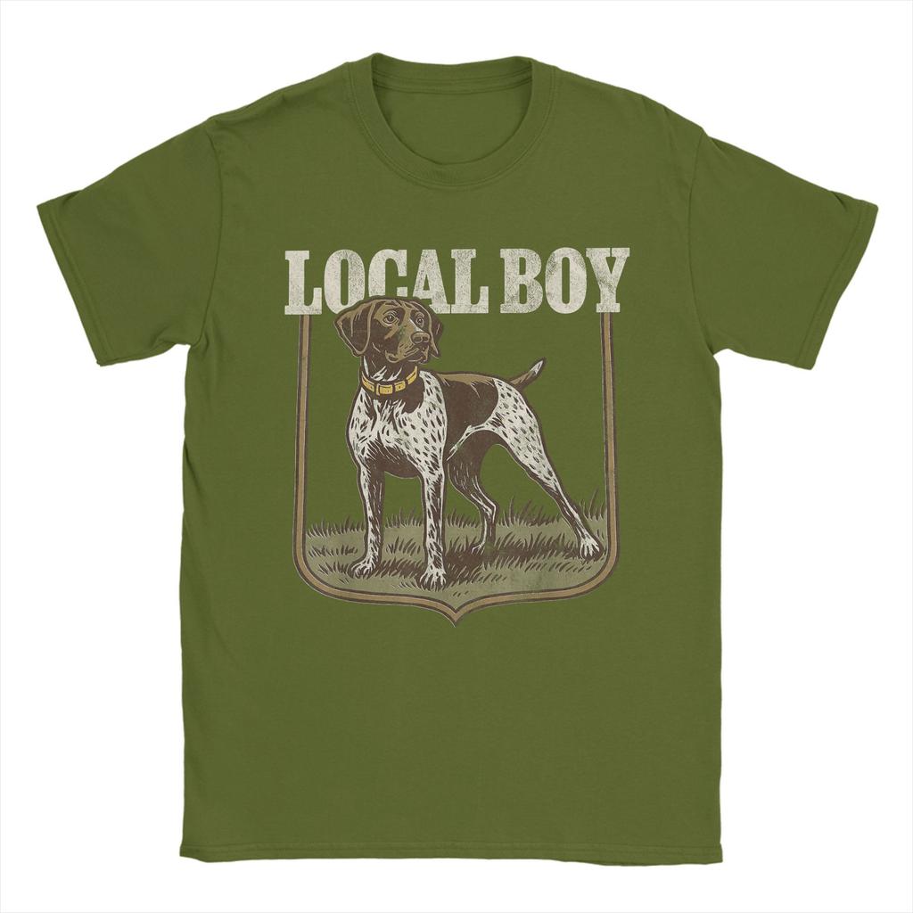 Local Boy Hunting Dog Retro Southern Country Pride T Shirts for Men Cotton Cool T-Shirts Round Neck Tee Shirt Short Sleeve Tops