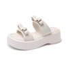 Fashion Platform Slippers Women Summer New Outside Wear Fashion Round Toe Open Toe Bow One Strap Non-slip Cool Mopping