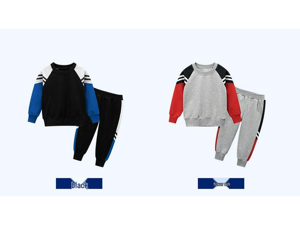 27Kids Children's Autumn 2024 Korean-Style Two-Piece Set: Baby Clothes with Sports Pants