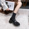 Botins de salto grosso, novos para primavera e outono, botas individuais, botas de meia elásticas, mocassins de malha, plataforma, tamanho grande, botas Martin