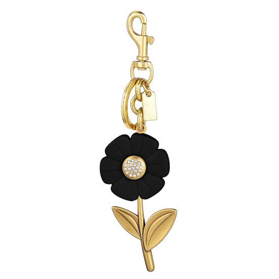 Keychain Pendant Sparkling Rhinestones Inlaid Flower Shape Key Chain with Lobster Clasp Hanging Design Keyring Backpack Accessory