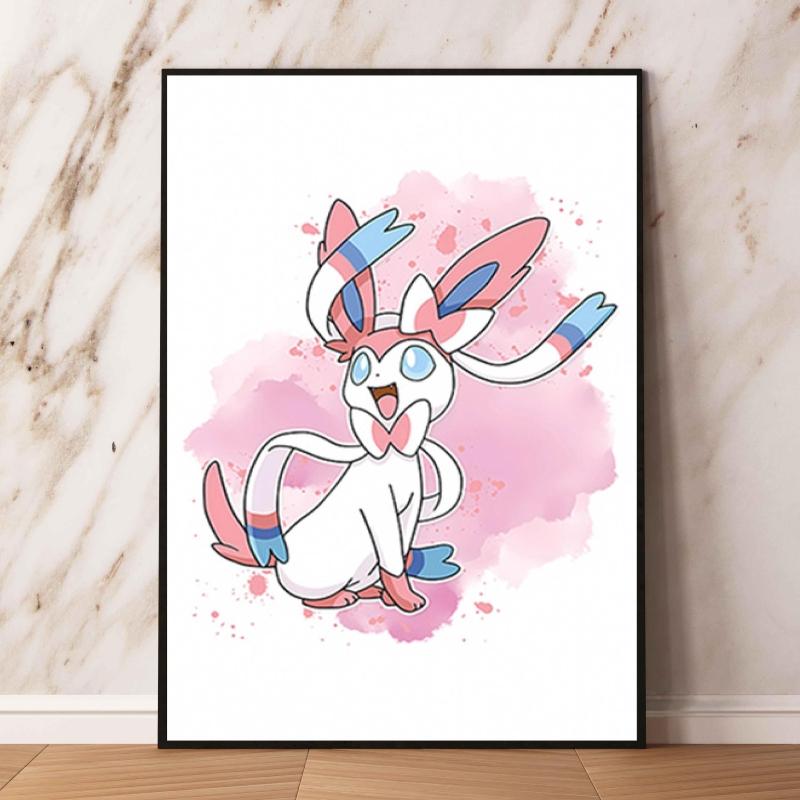 Canvas Art Watercolor Themed Walls Painting Pokemon Snorlax Comics Pictures Modern Home Waterproof Children Room Decor Gifts