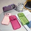 Candy Color Mirror Stand Holder Transparent Phone Case For iPhone 7 8 11 12 13 14 15 16 Plus Pro X XS XR Max