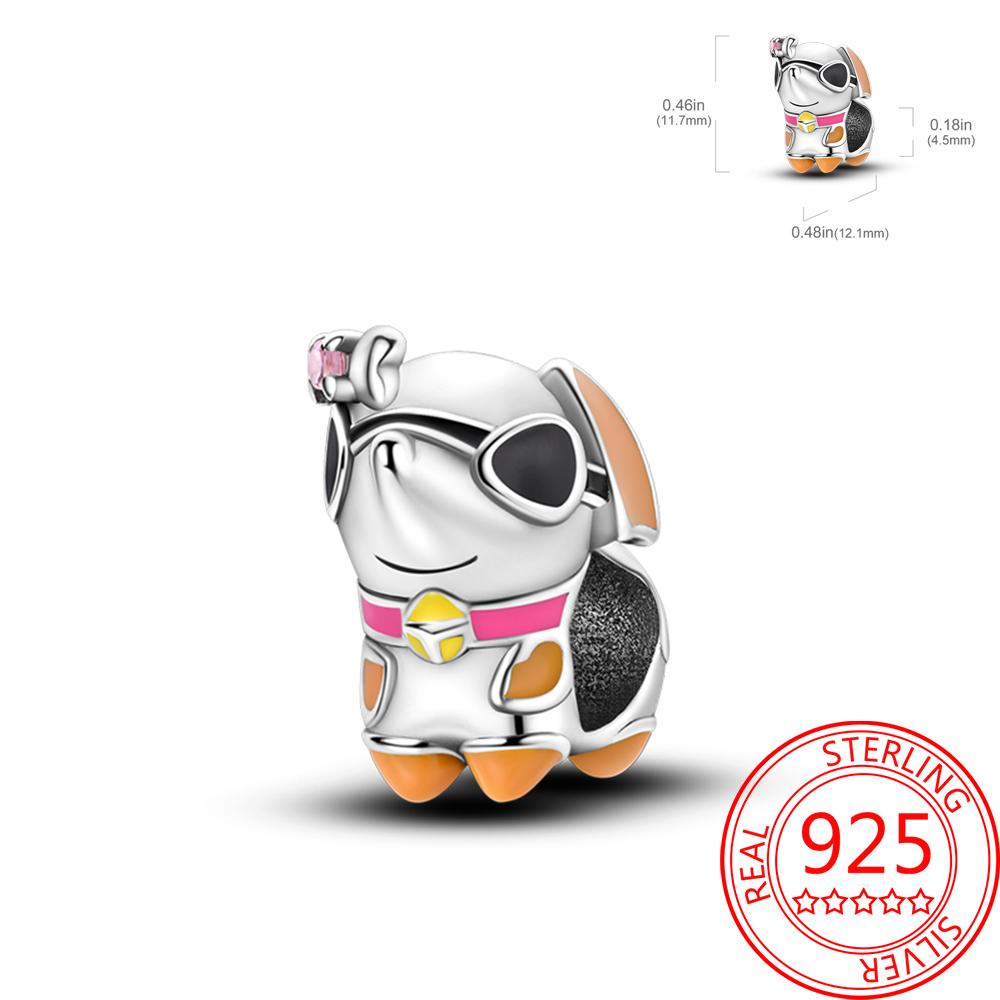 Colorful Copper Colorful Animals Parrot Rabbit Puppy Charm Pendant Fit Dly Bracelet Necklace Boutique Handmade Gift