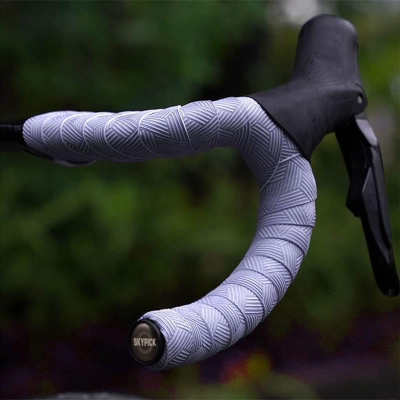 SKYPICK Handlebar Tape for Road Grip with End Left and Right Black Bikes, Tape, Anti-Slip, Plugs, EVA+PU, Set, SPX4-BK
