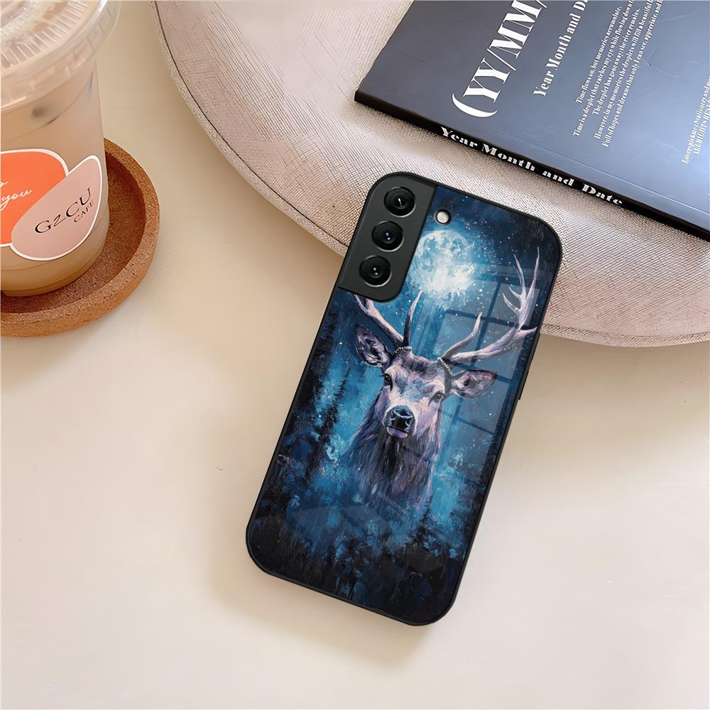 Custodia per Telefono Camo Caccia al Cervo Vetro Per Samsung Galaxy S26 S25 S21 S22 S24 S23 S20 Ultra Fe Plus A16 A24 A55 A53 Coque