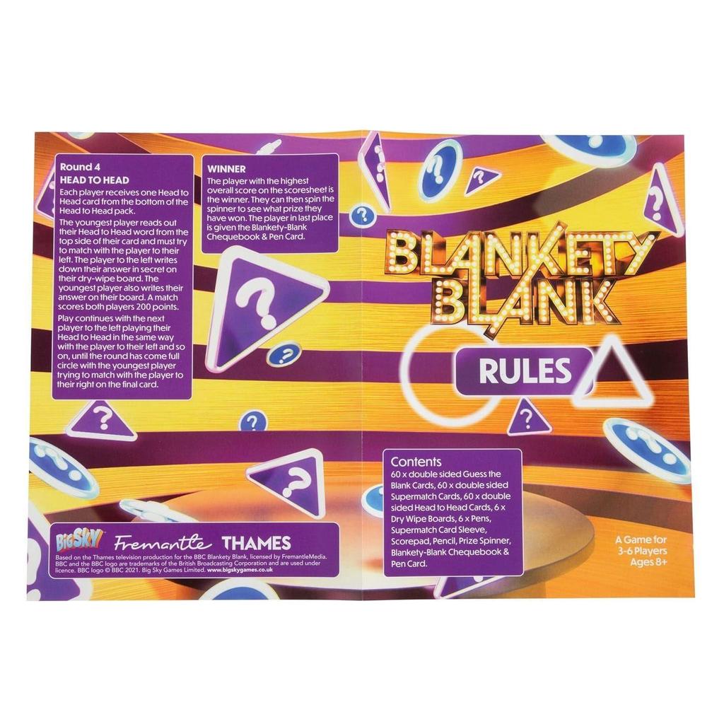 Big Sky Games Blankety Blank Board Game