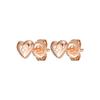 TRUE LOVE Rose Gold Plated Clear Diamond Stud Earrings Lab-Grown