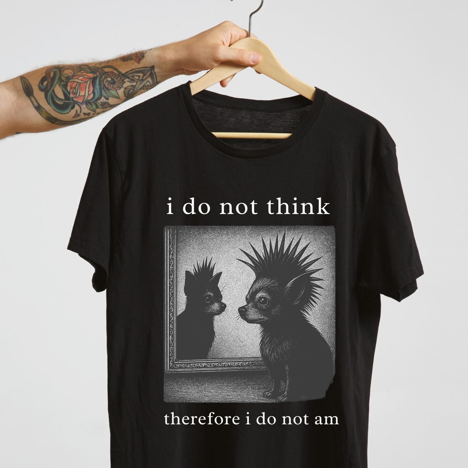 Funny Punk Chihuahua T-Shirt – Existential Dog Lover Gift 4XL