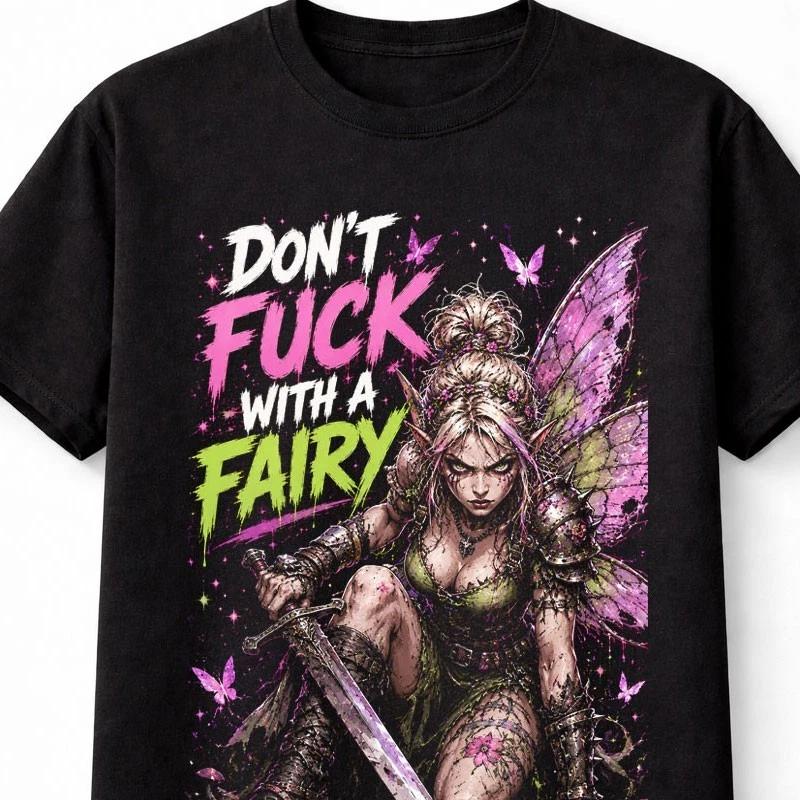 Savage Fairy Warrior Fantasy Gothic Attitude Unisex TShirt S