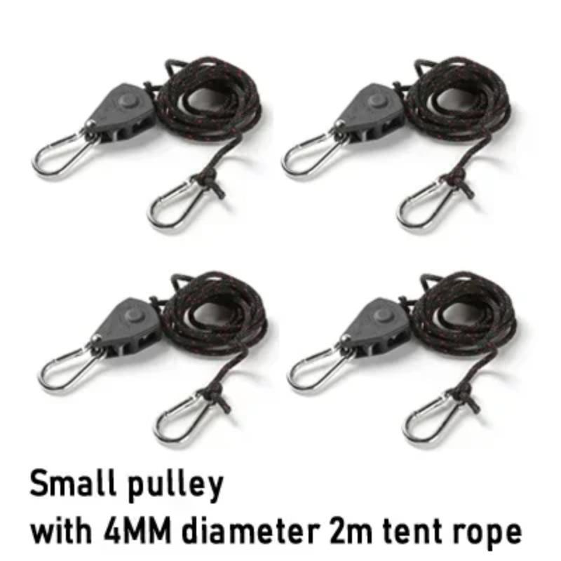 4Pcs Tent Adjustable Rope Fastener Fixed Buckle Pulley Tensioner Ratchet Hangers Lights Lifting Camping Awning Wind Rope