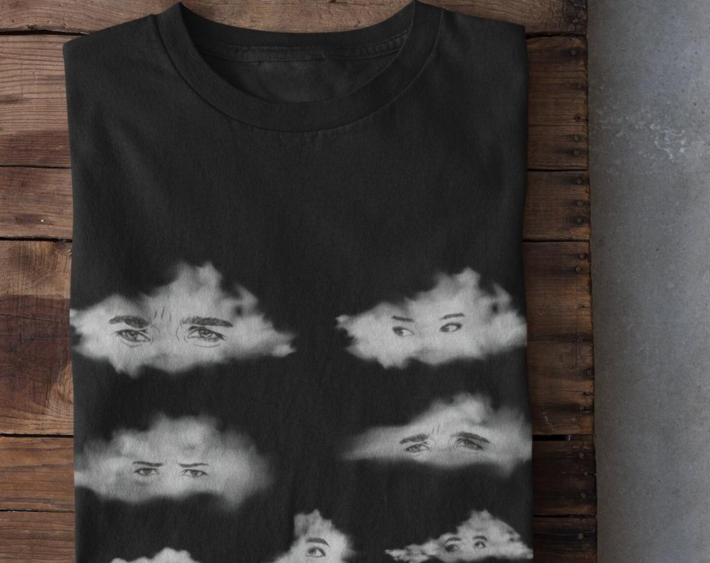 Clouds with Eyes Shirt, Pastel Goth Clothing, Grunge Clothing, Gothic Shirt, Harakuku T Shirt, Alternative Clothing, Weird Graphic Tees