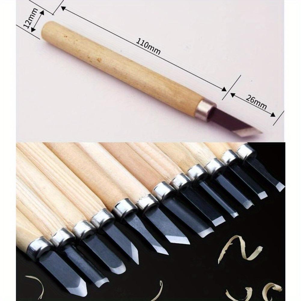 12 sztuk/zestaw Rzemiosło Lether Cięcie Drewna Rzeźbiarskie Noże Rzeźbiarskie Narzędzia do Rzeźby DIY Początkujący Wielofunkcyjne