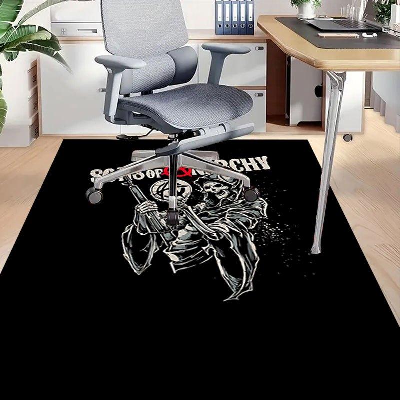 1pc Sons of Anarchy themed Office Carpet Chair Mats - durable polyester rug for home theater, office, dorm room decor - tA77