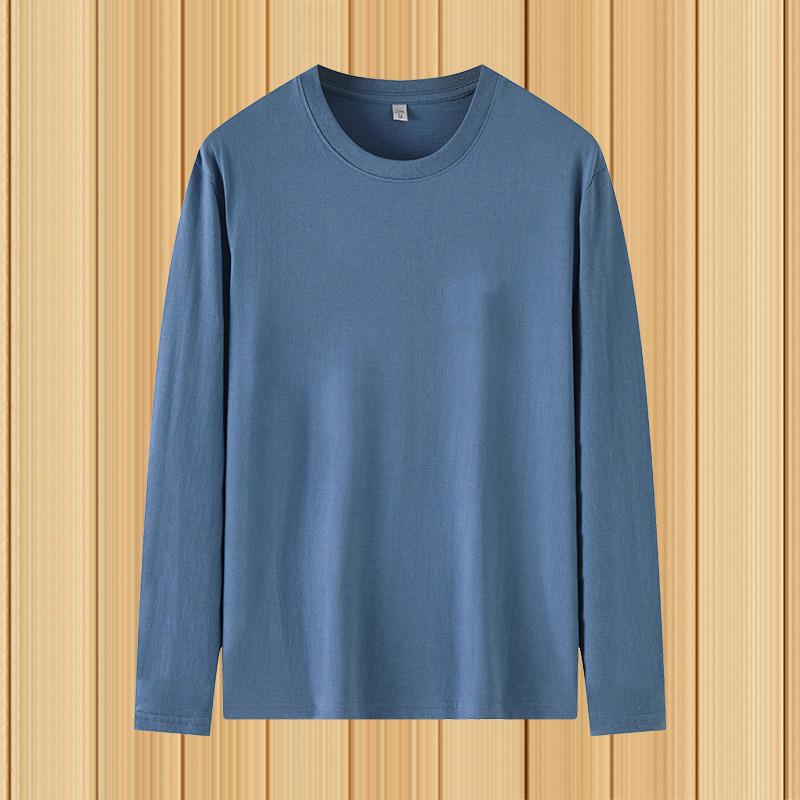 Men's Solid Color Long Sleeve T-Shirt, Imitation Cotton Milk Silk, Round Neck, Spring/Autumn, Large Size, Soft Fabric.