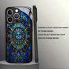 Mystic Eye Black Tempered Glass Phone Case For iPhone 17 16 Pro Max 15 Plus 14 13 12 Fingerprint Shockproof Hard  Back Cover