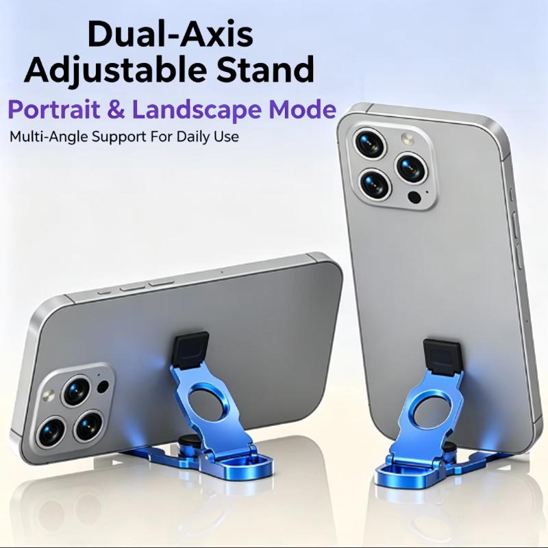 KEBIDU ABS Metal Fidget Spinner Desk Phone Holder Creative Foldable Stand Anti-Stress Adjustable Mobile Mount with Portable Keychain Hook