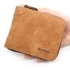 Men's Vintage Frosted PU Bi-fold Zipper Wallet with Coin Purse