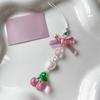 Backpack Decoration Cherry Bowknot Keyholder Women Girl Jewelry Ornament