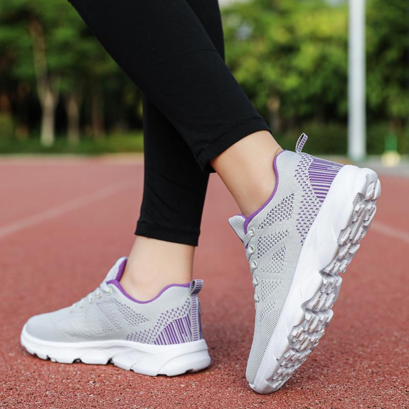 35-42 Spring/autumn Women's Flying Woven Breathable Super Light Stuffed Sports Shoes Large Size Ultra -light Stool Women's Sports Shoes