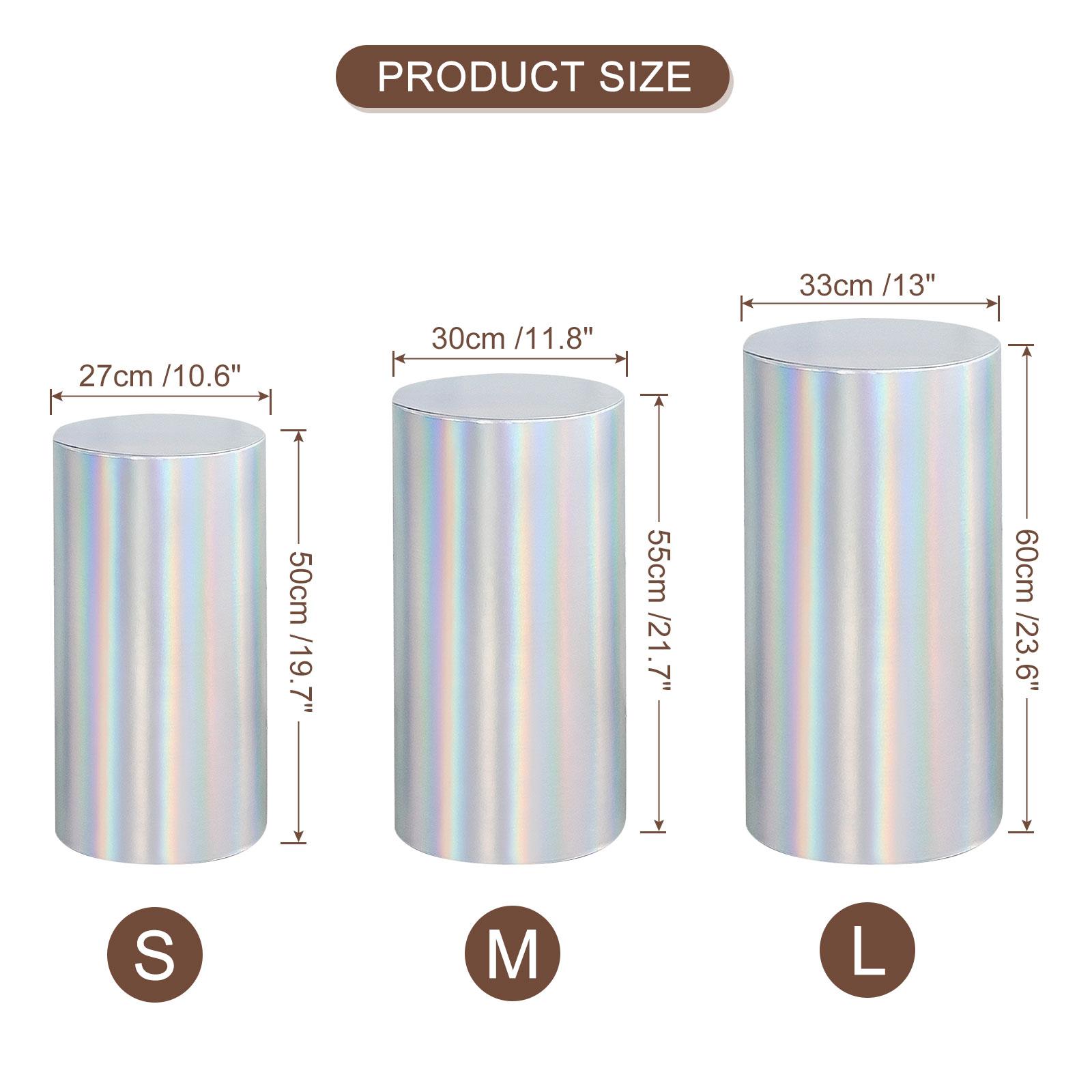 

3/5pcs Cylinder Spandex Stand Covers Plinth Stand Cover Foil Fabric Pedestal Column Cylinder Covers for Wedding Birthday