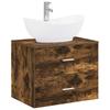 Bathroom Furniture Set Smoked Oak Engineered Wood