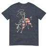 American Rodeo Bull Rider Usa Flag Patriotic Western Cowboy TShirt