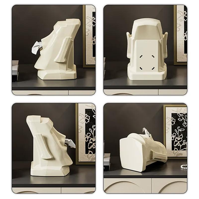 Creative Stone Figure Paper Towel Box Glasses & Headphone Holder Tissue Holder Tissue Container Home Office Desktop Decoration